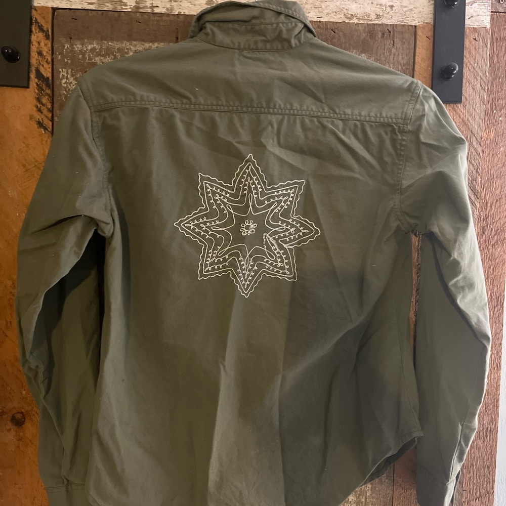 Cruel Girl Western Shirt, Olive Green, Small